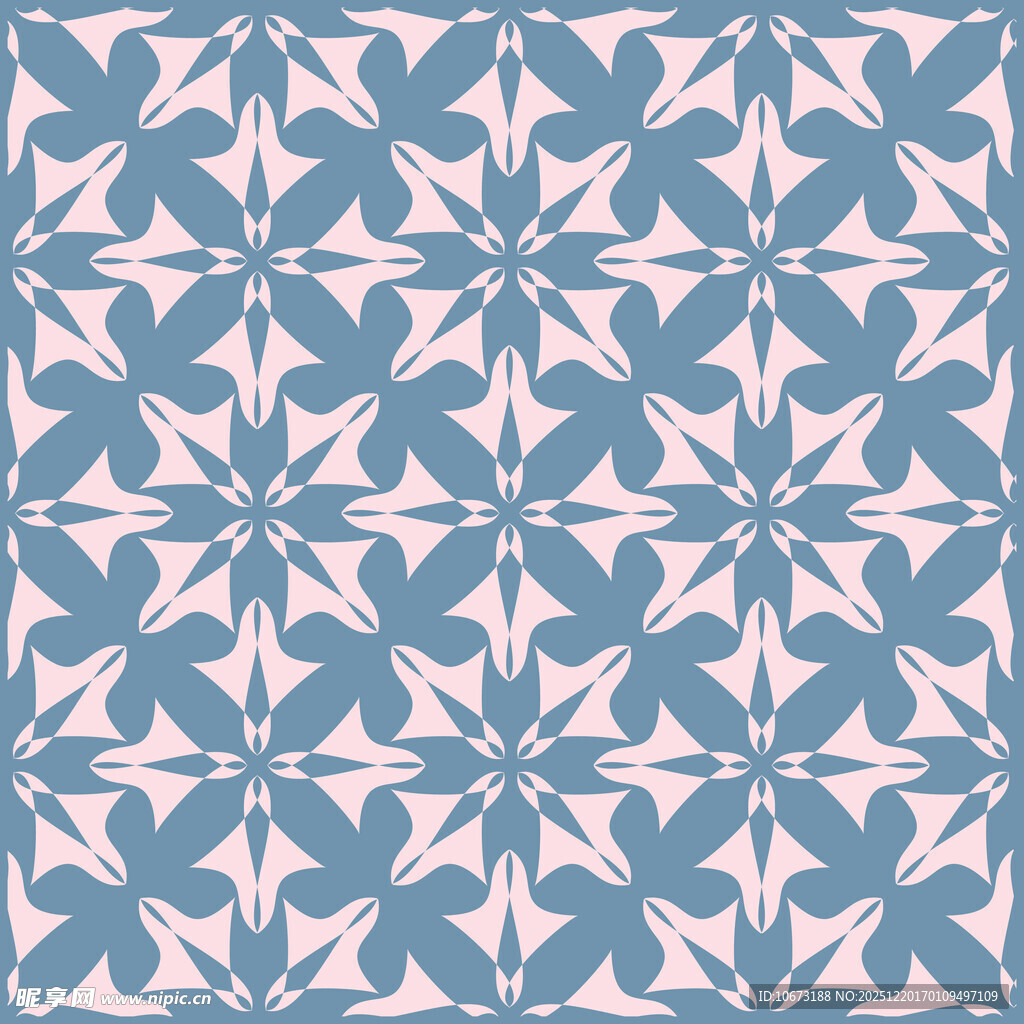 蓝粉几何花纹瓷砖图案