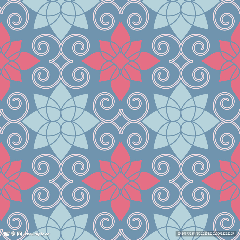 蓝粉几何花纹图案背景