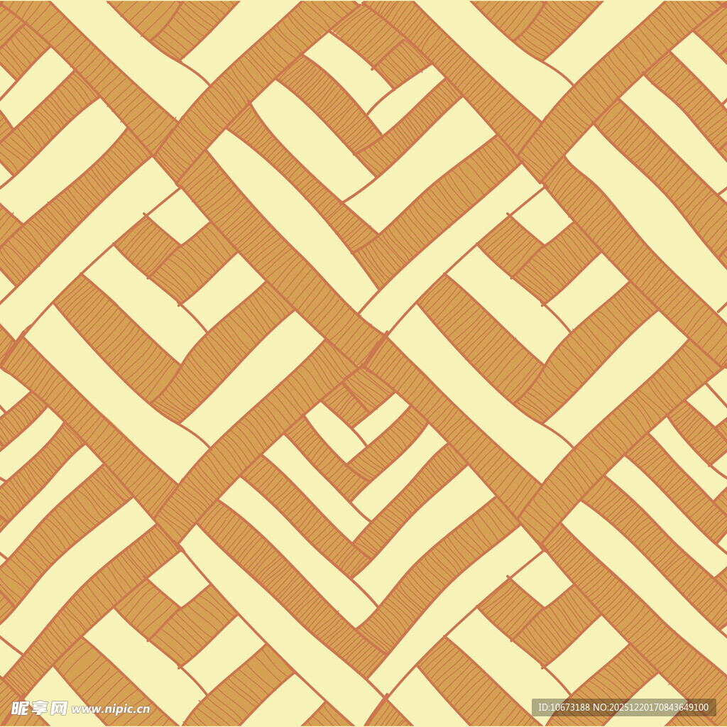 橙黄几何线条交织图案