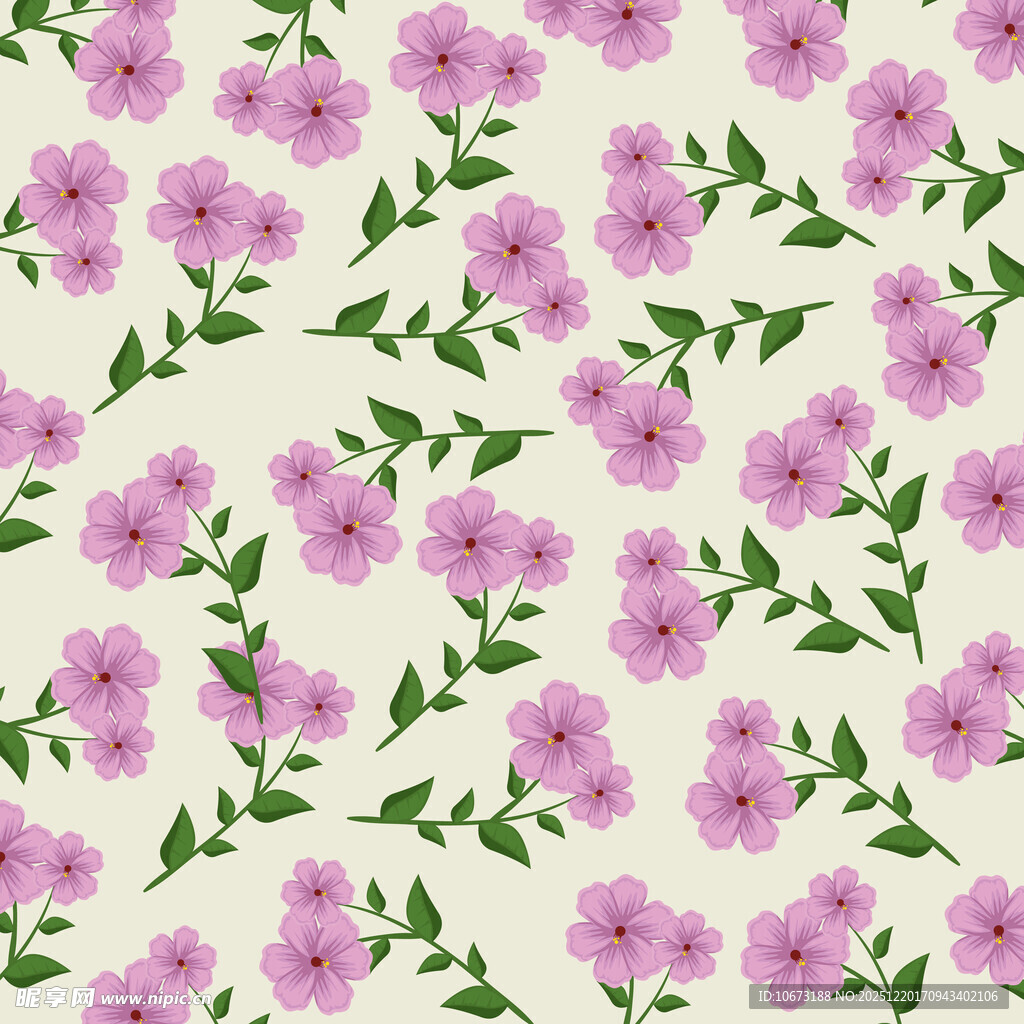 粉色小花无缝花卉图案