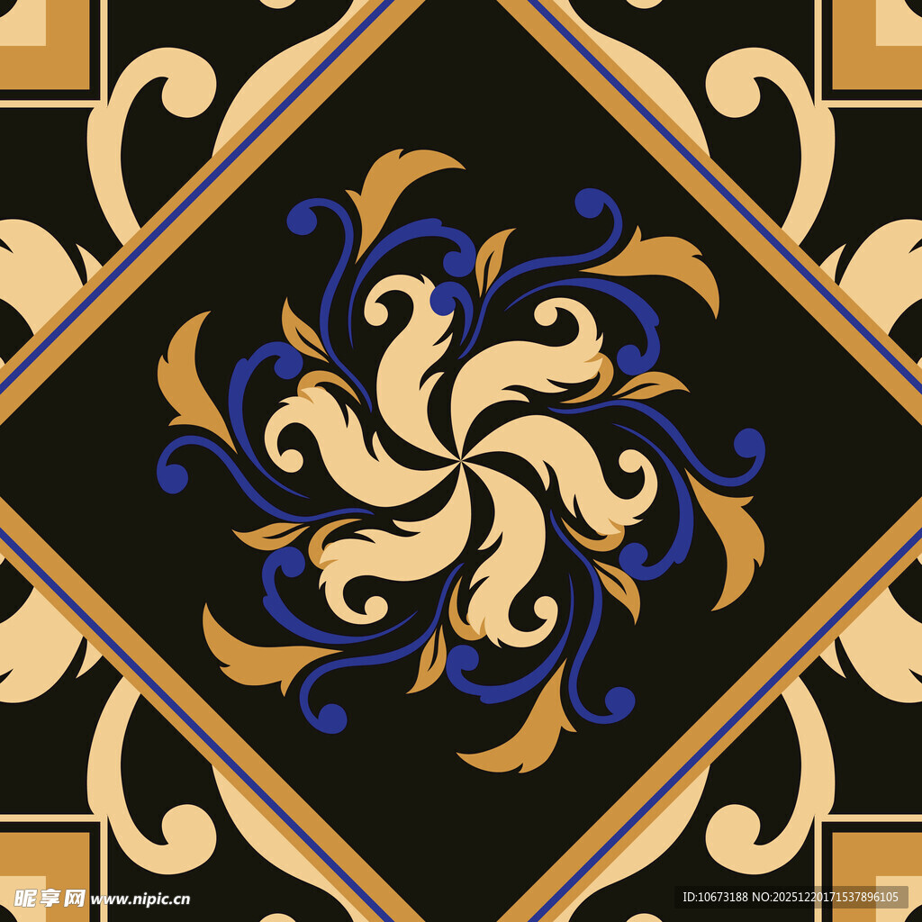 复古华丽几何花纹图案