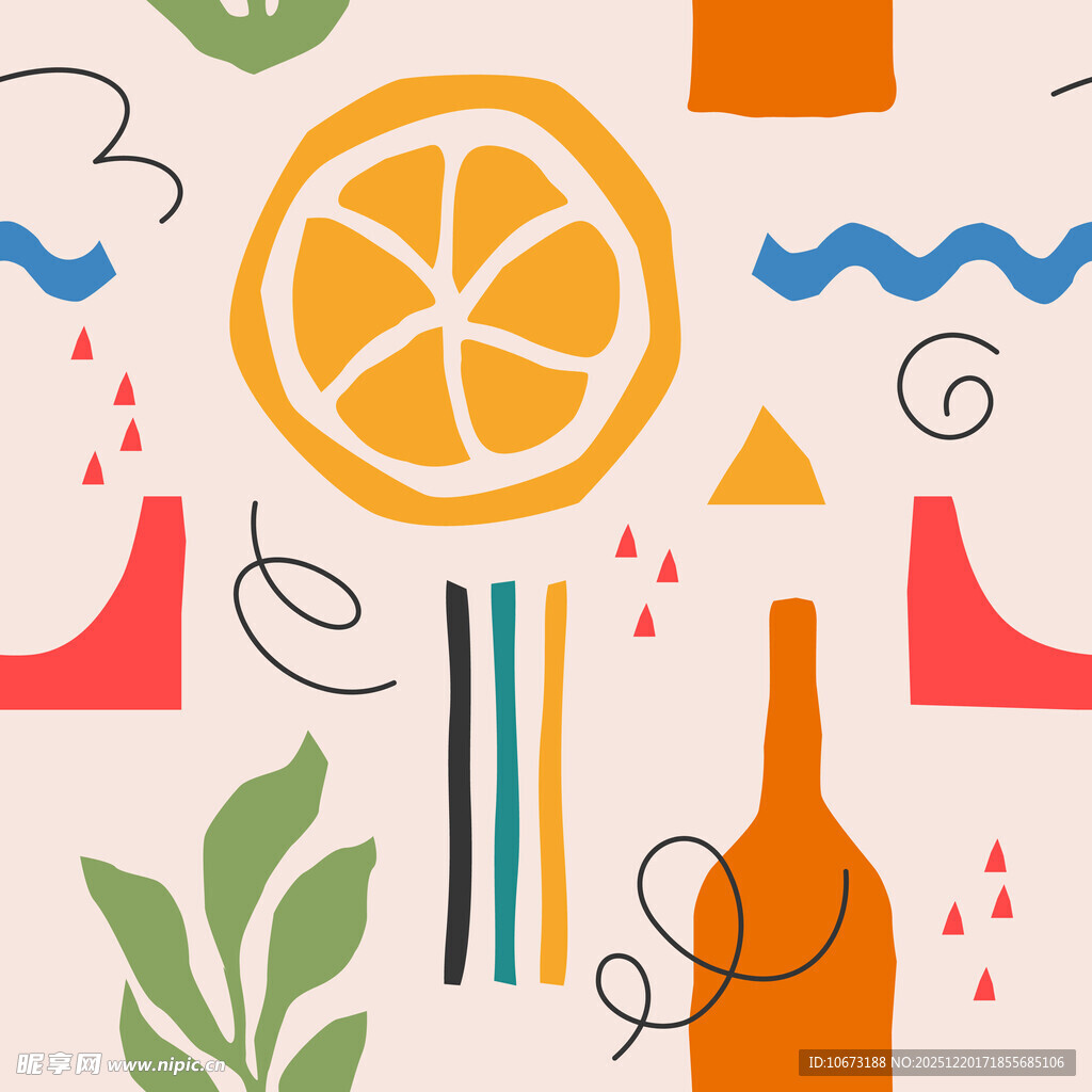 清新水果装饰图案设计