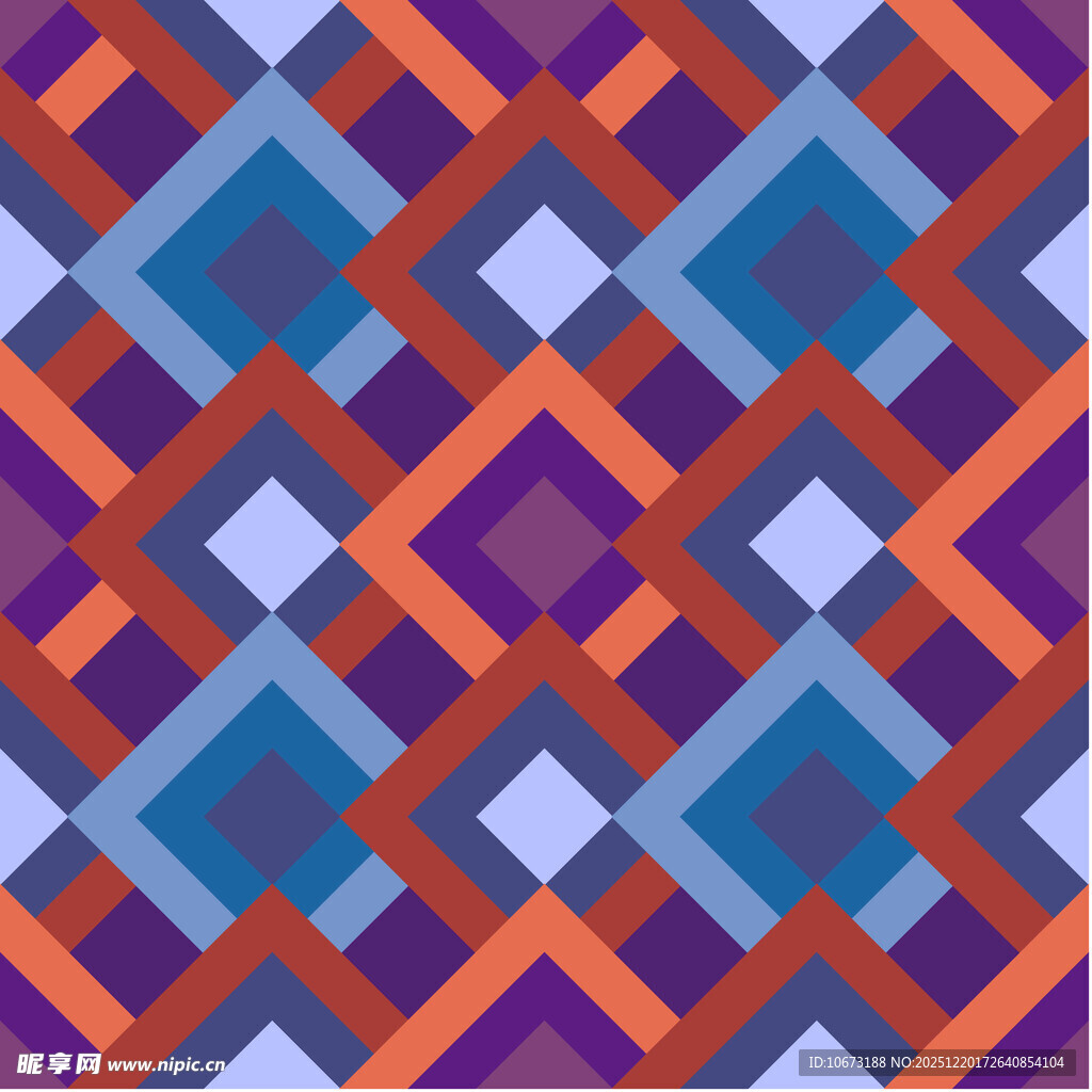 几何彩色方块拼接图案