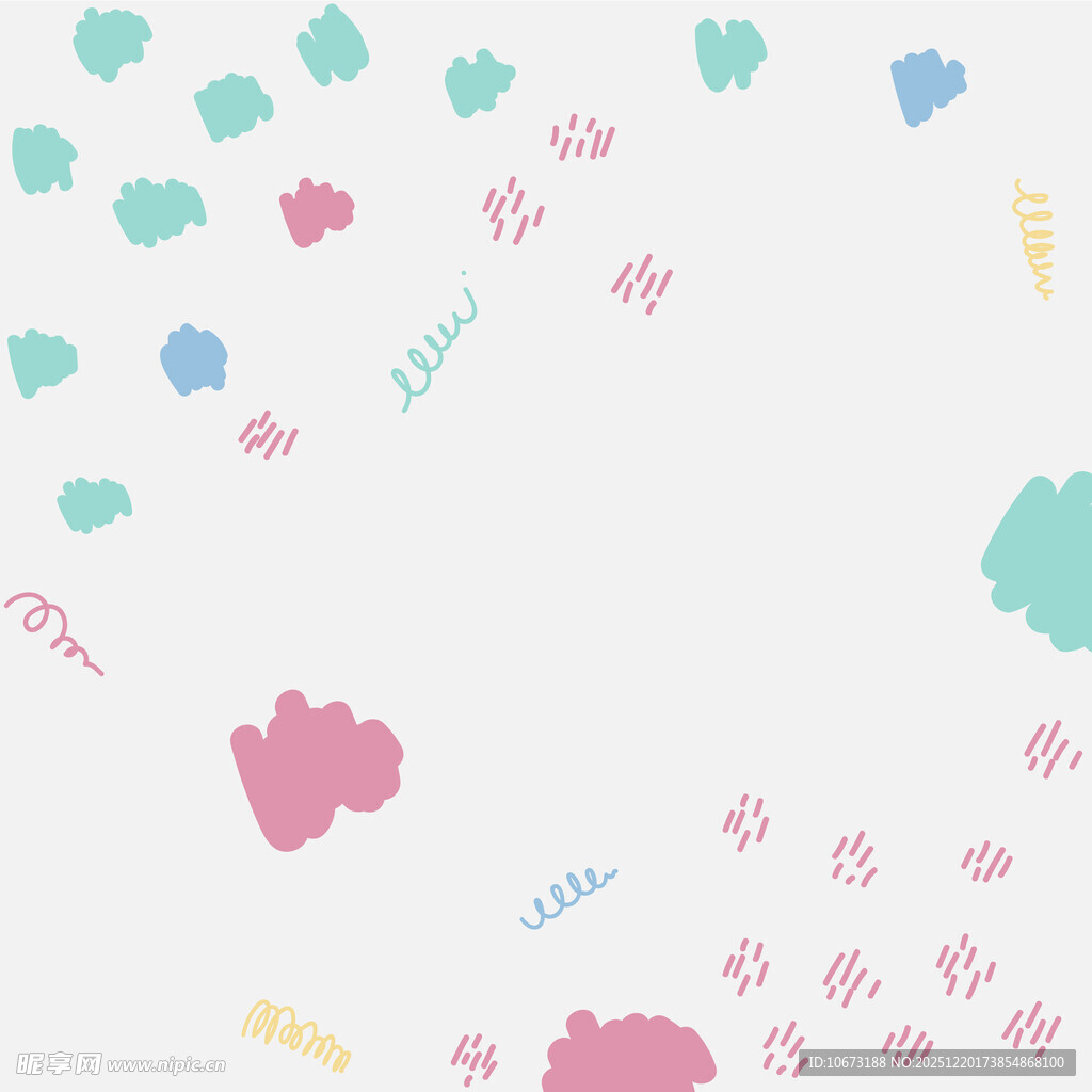 多彩云朵装饰背景图