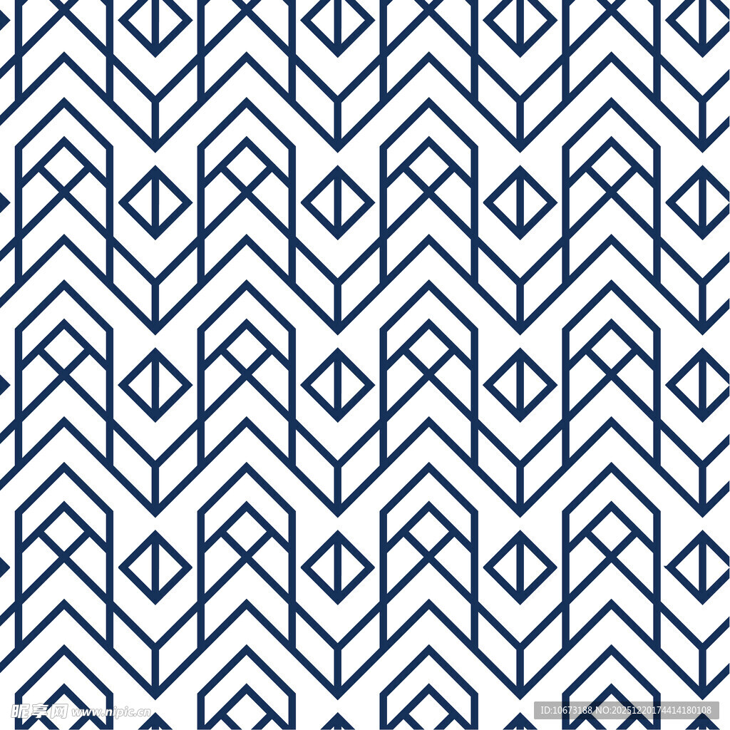 几何线条蓝白重复图案