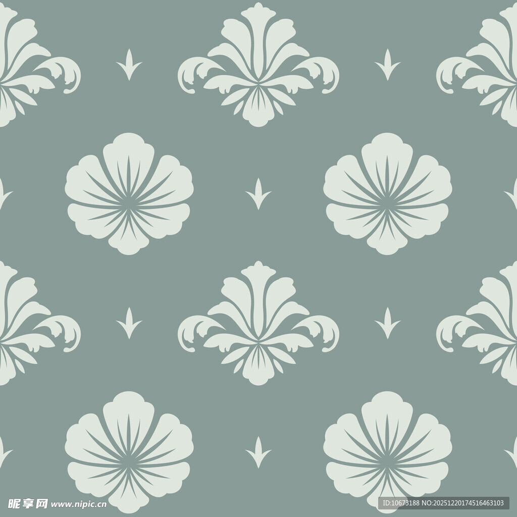 浅灰底白色花卉图案纹理