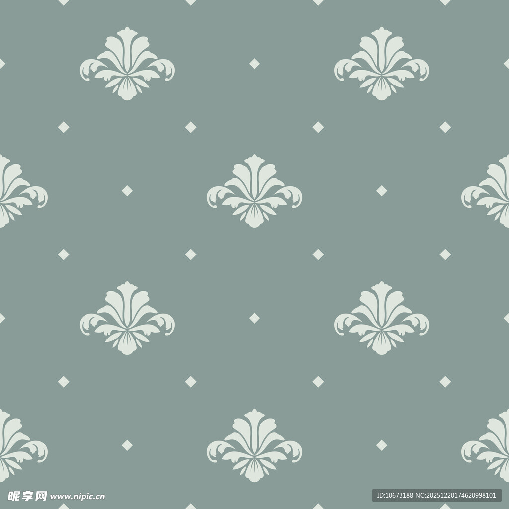 浅绿底白花精致花纹图案