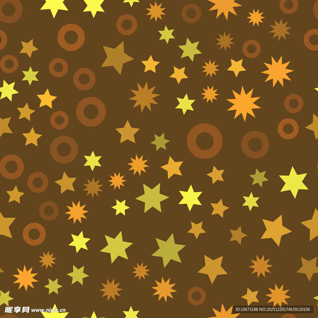 金色星星圆圈图案背景