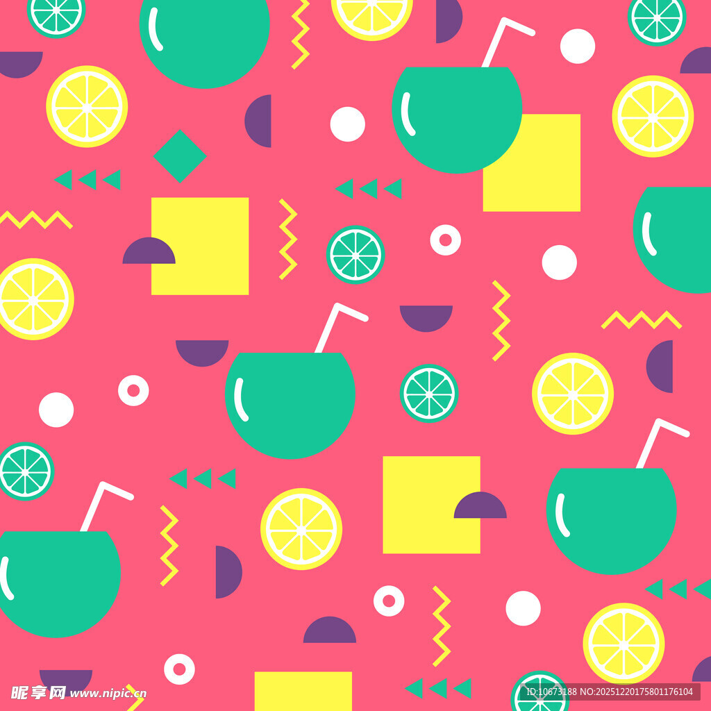 夏日清凉饮品图案背景