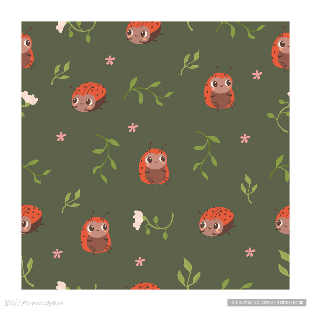 绿色底猫头鹰花卉图案