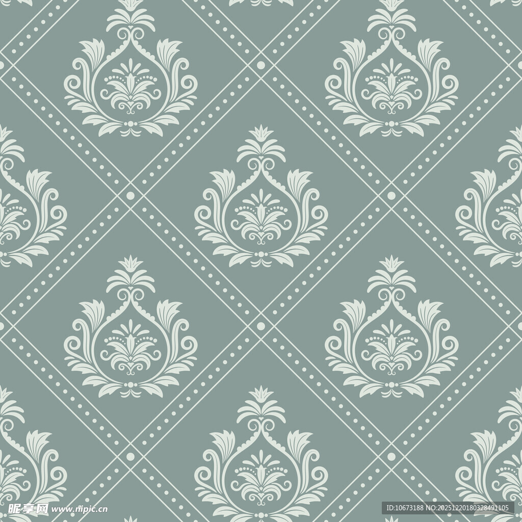 复古优雅花纹壁纸图案