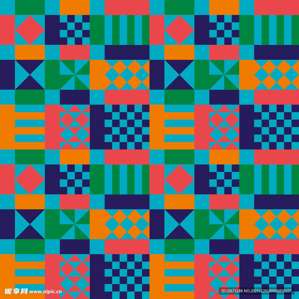 多彩几何图案无缝背景