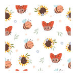 可爱动物花卉图案背景