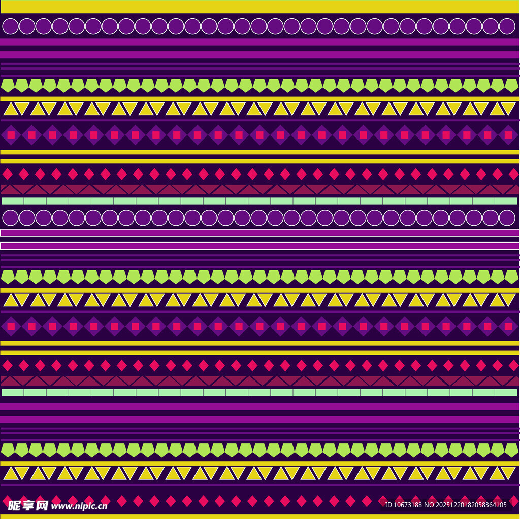 多彩条纹民族风图案