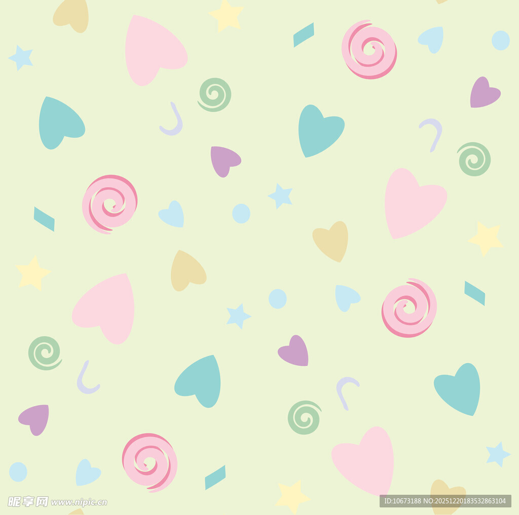 多彩爱心糖果图案背景