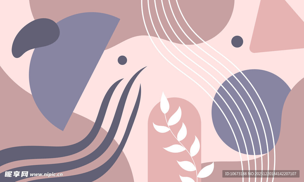 抽象几何植物图案背景