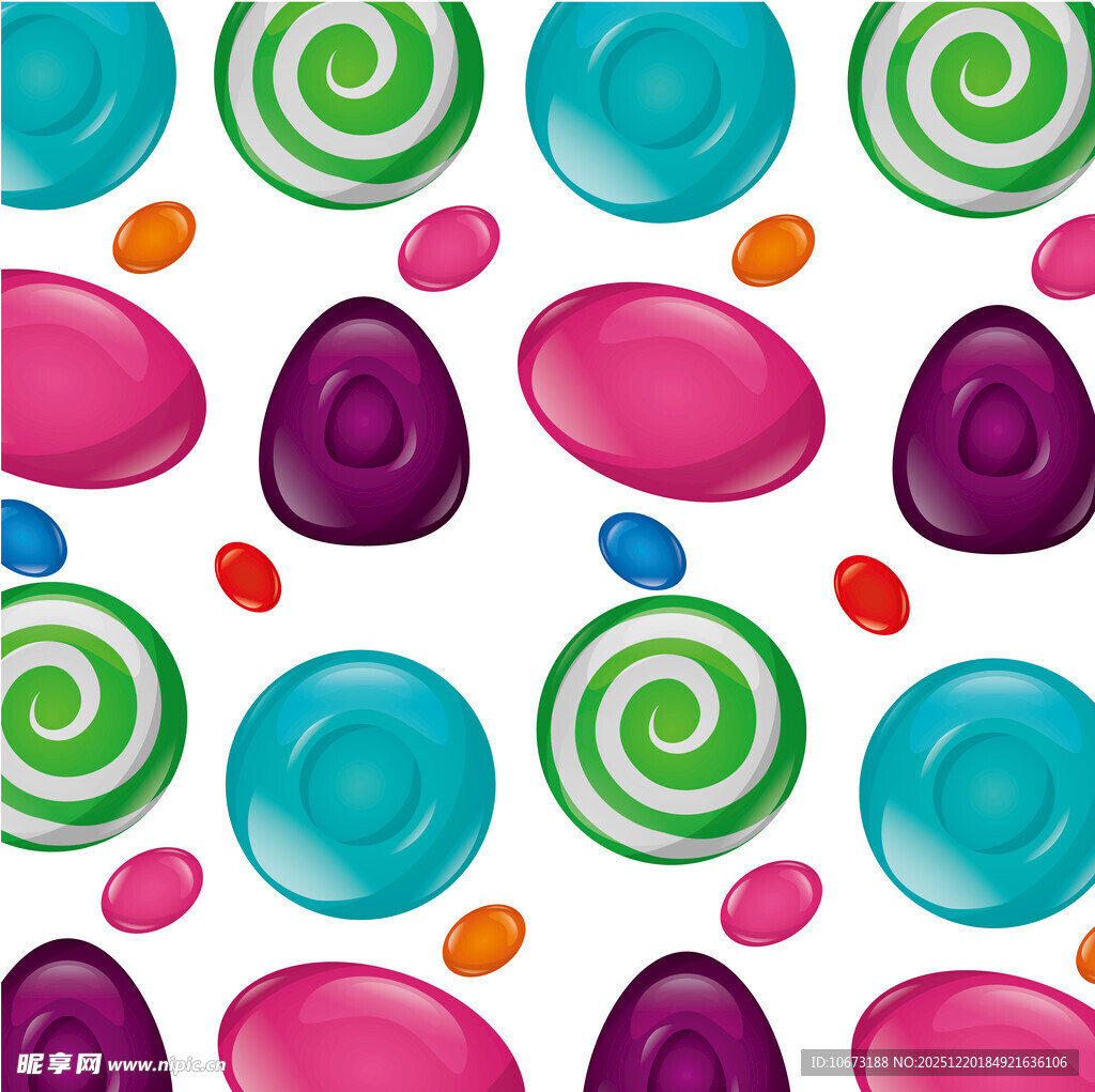 多彩糖果图案背景