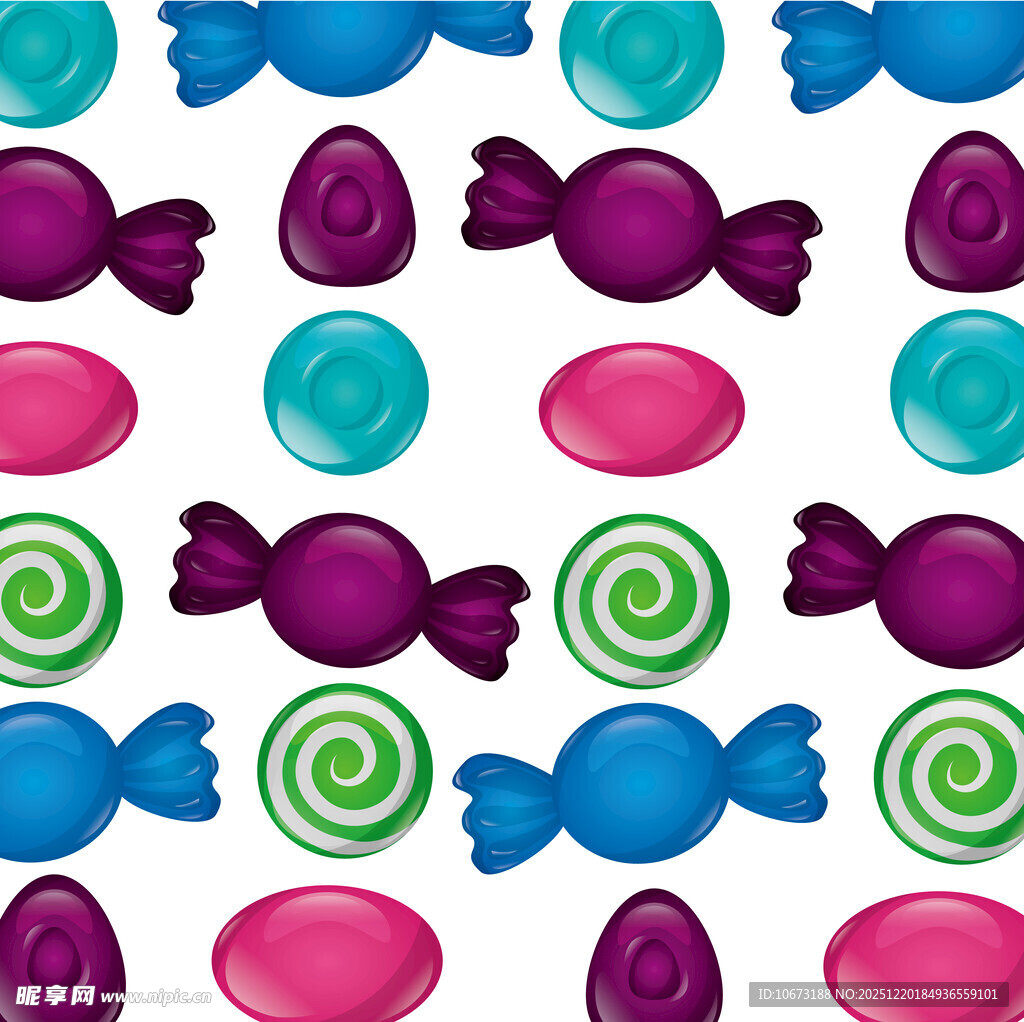 多彩糖果无缝图案背景