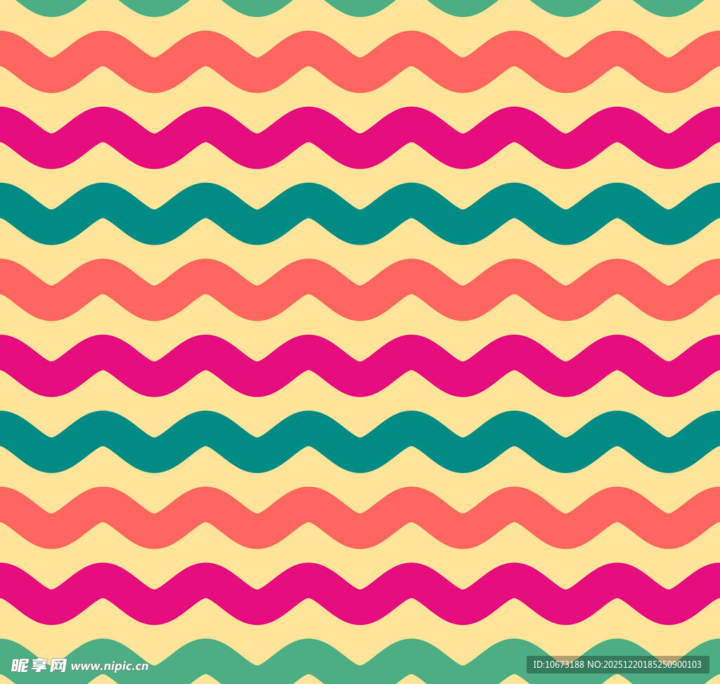 多彩波浪纹几何图案背景