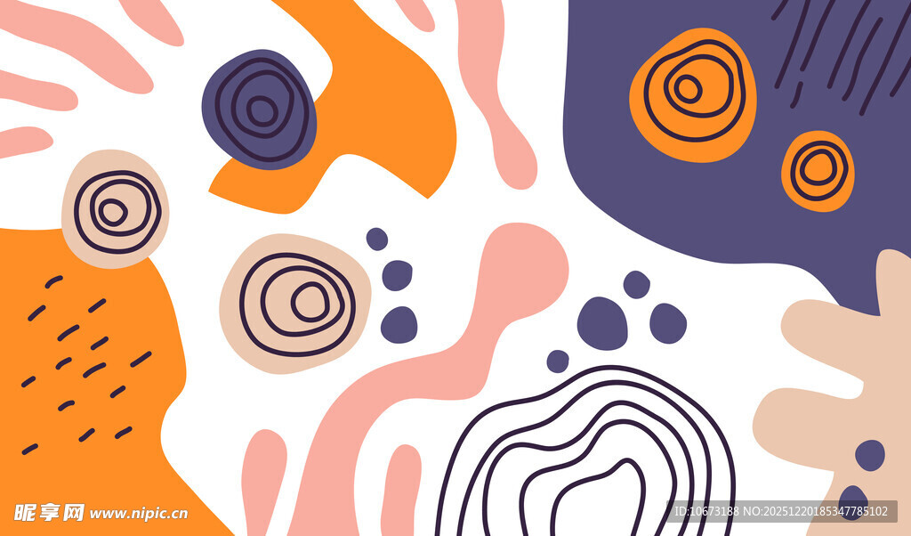 抽象几何图案艺术插画