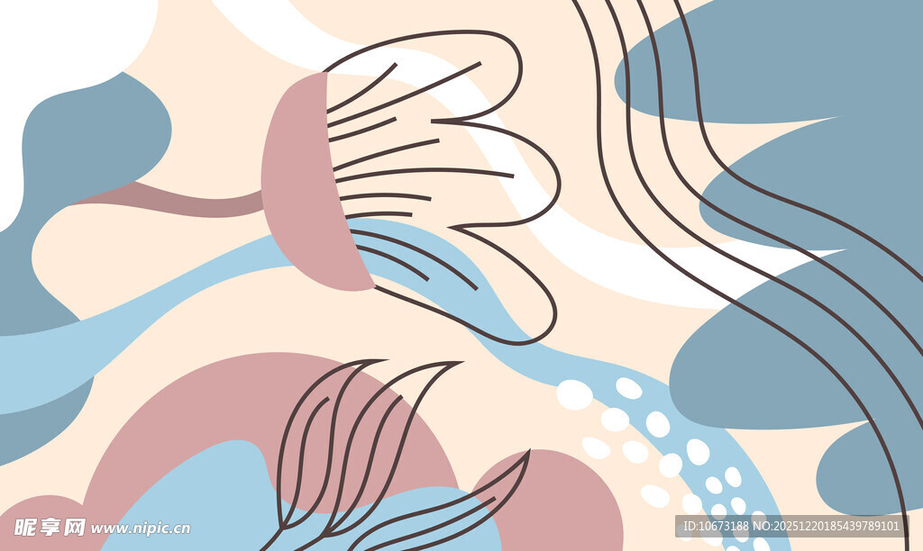 抽象几何花卉图案设计