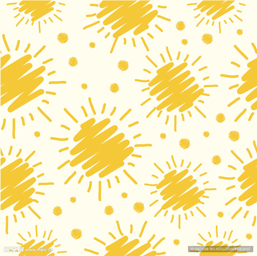 手绘风格太阳图案背景