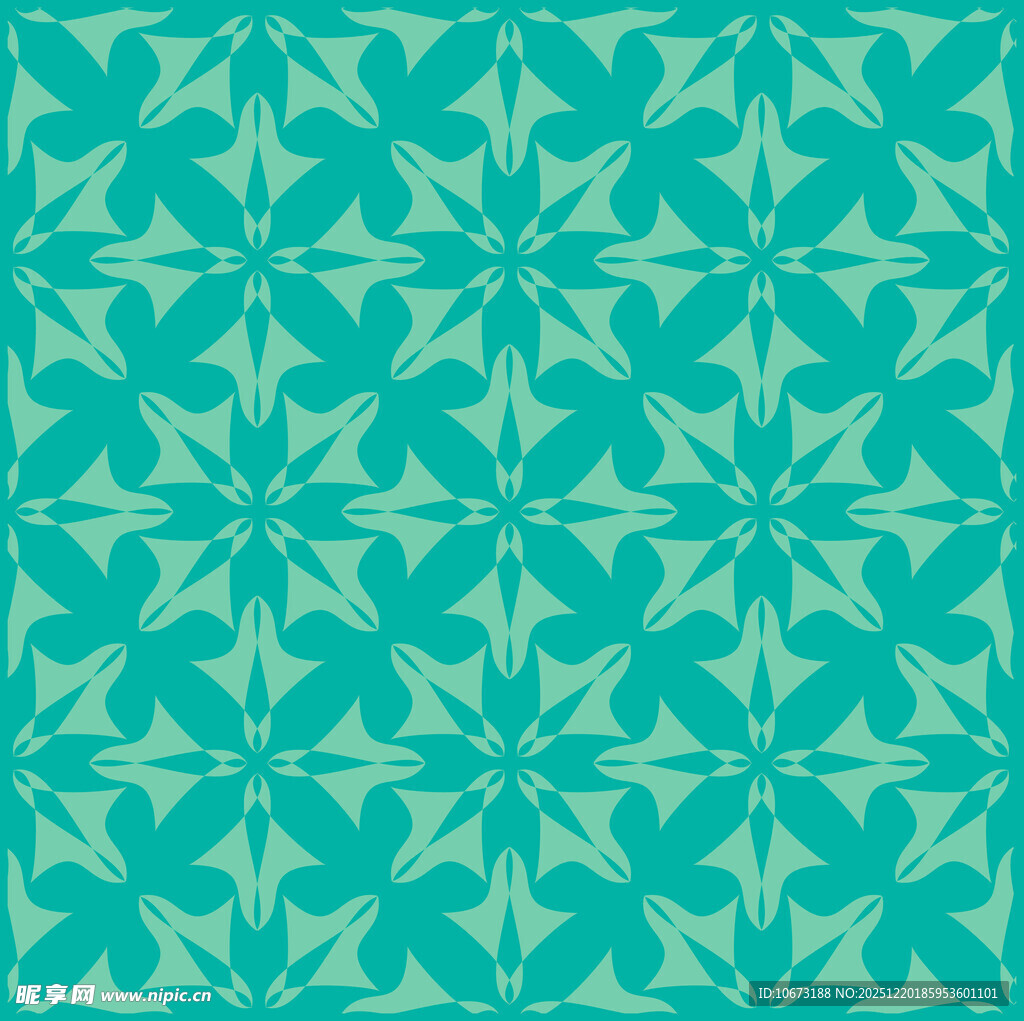 青绿色几何花纹图案背景
