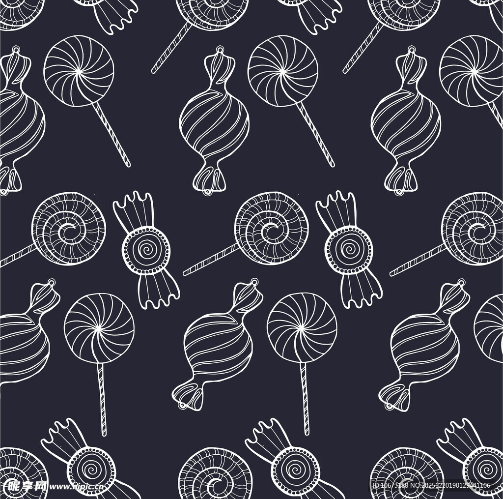 手绘糖果图案背景