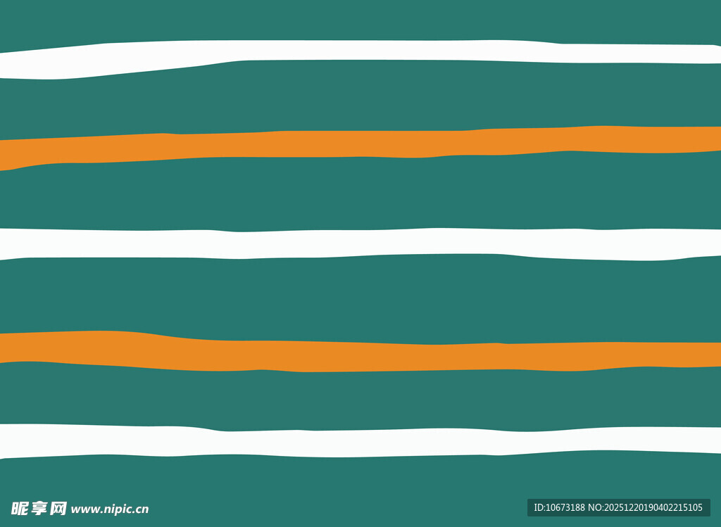 绿底橙白条纹图案