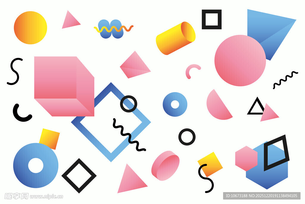 多彩几何图形创意组合