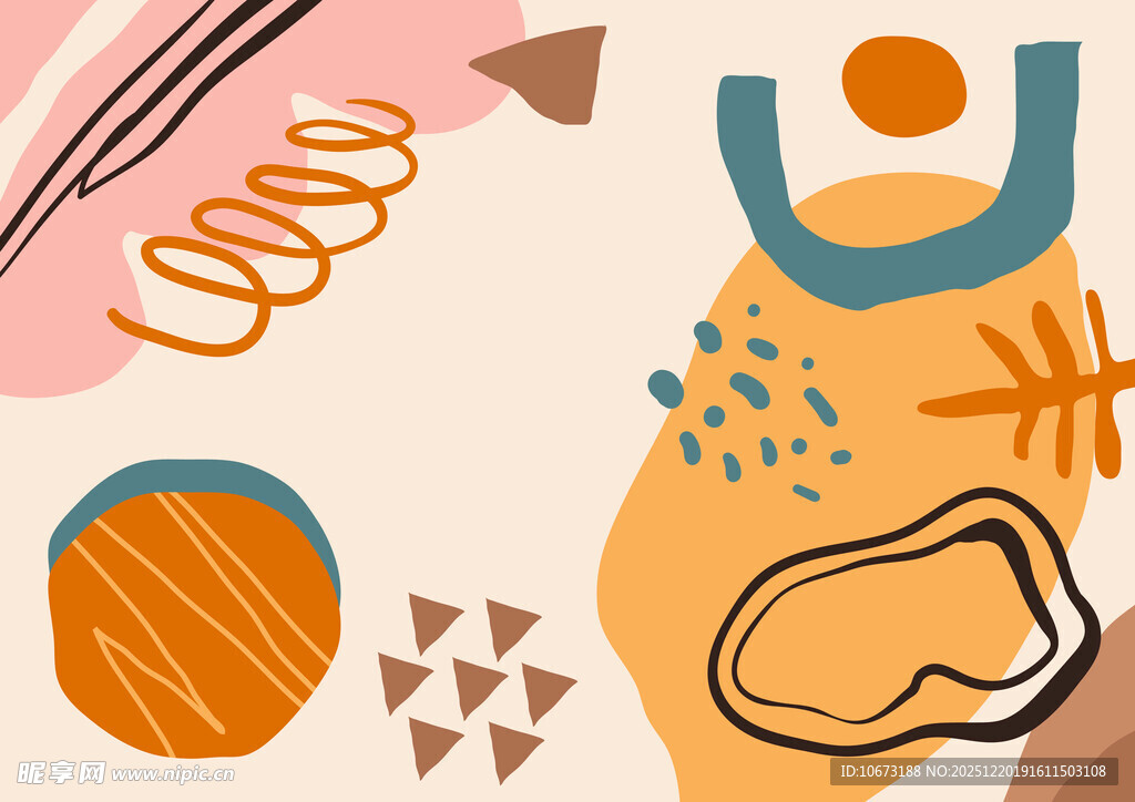 抽象几何图案艺术插画