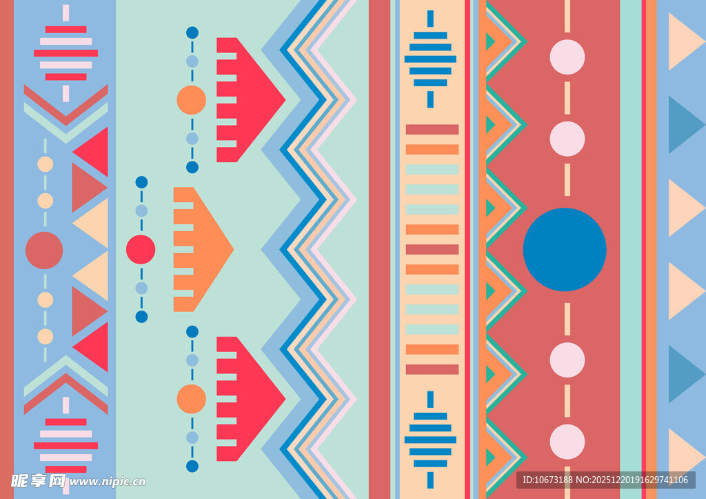 多彩几何民族风图案设计