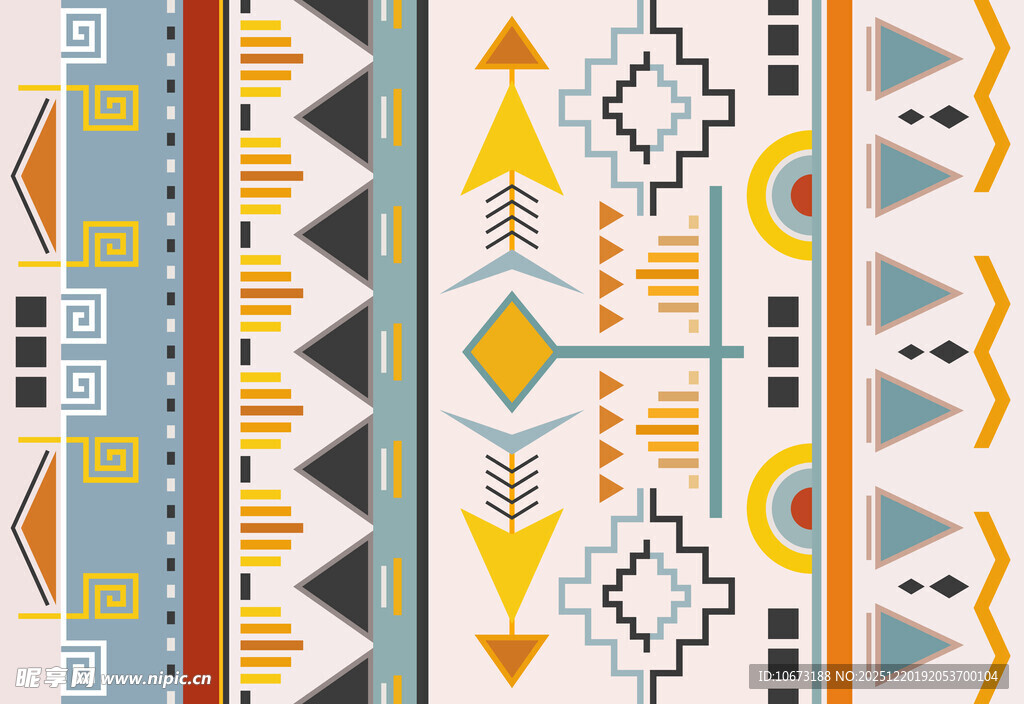 几何图案民族风装饰画