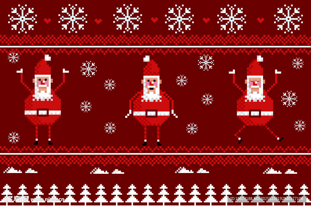 圣诞主题红色针织图案