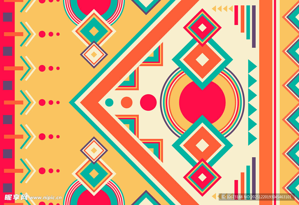 多彩几何民族风图案设计