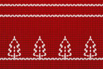 红色针织风圣诞树图案