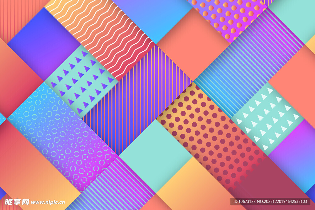 多彩几何拼接图案背景