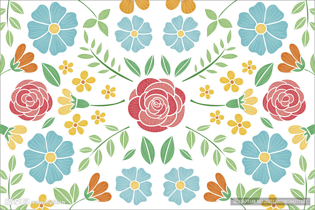 花卉蝴蝶图案的清新背景