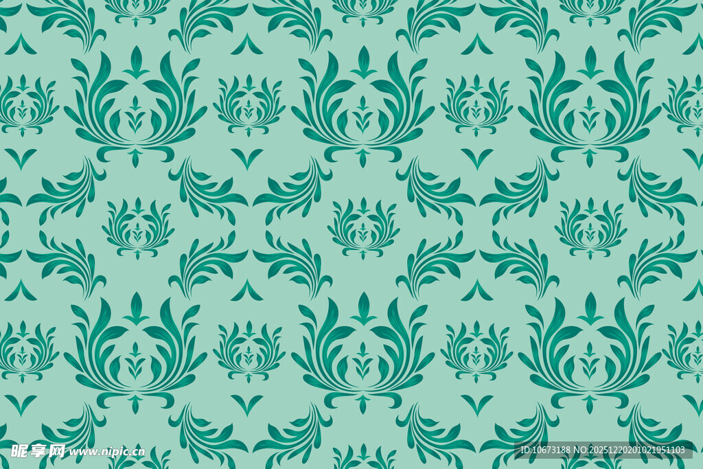 浅绿色花卉图案背景纹理