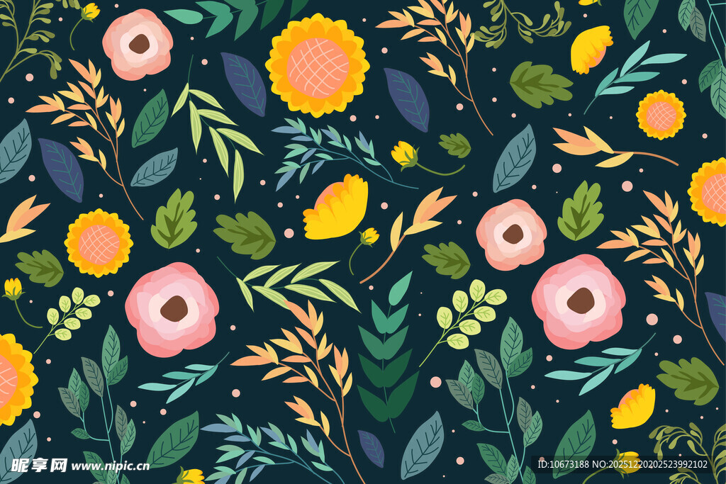 花卉绿植图案背景