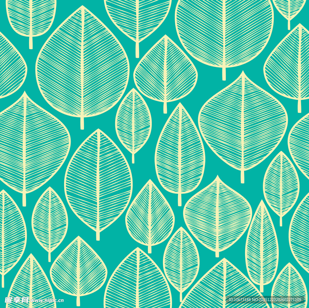 清新叶形图案背景