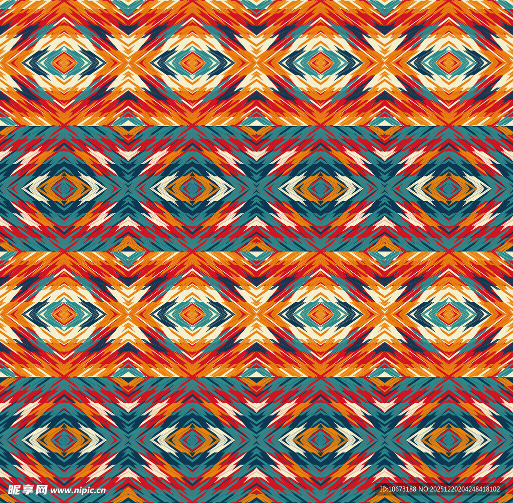 多彩几何民族风图案