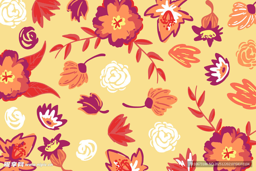 复古风花卉图案背景