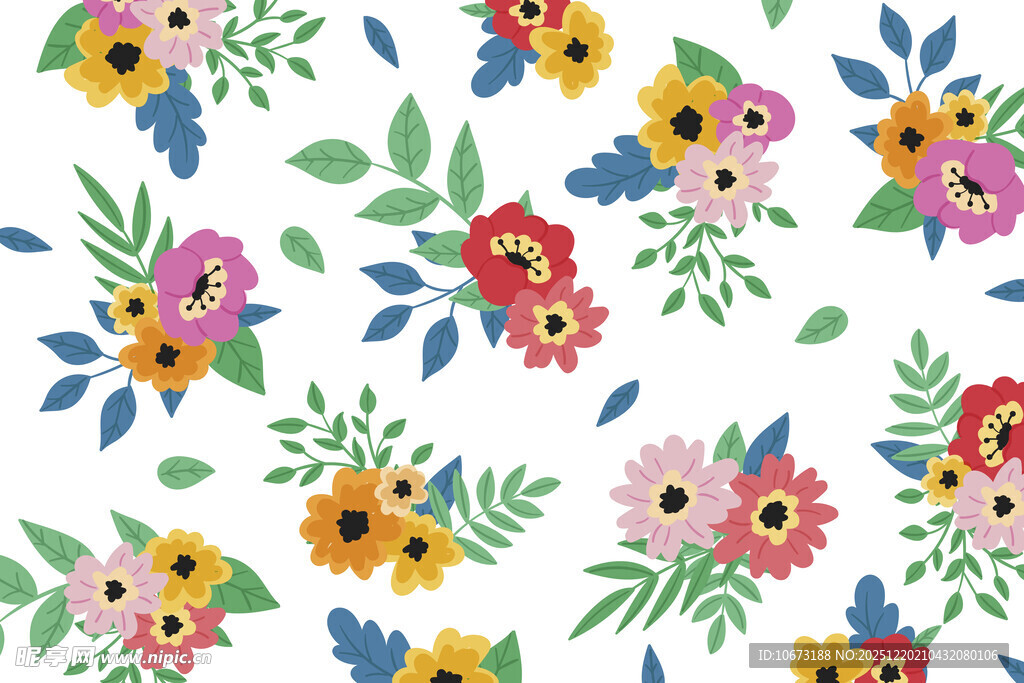 多彩花卉图案 