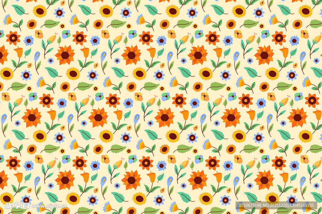 花卉波点图案背景纹理