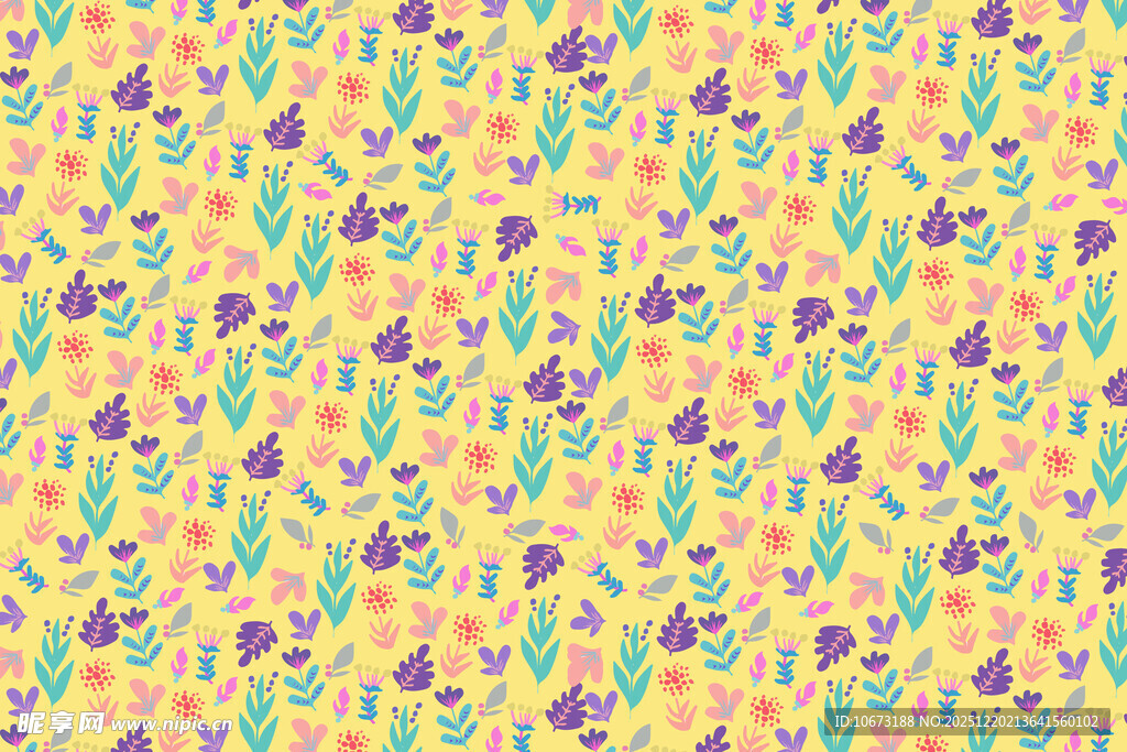 黄色花卉图案背景纹理