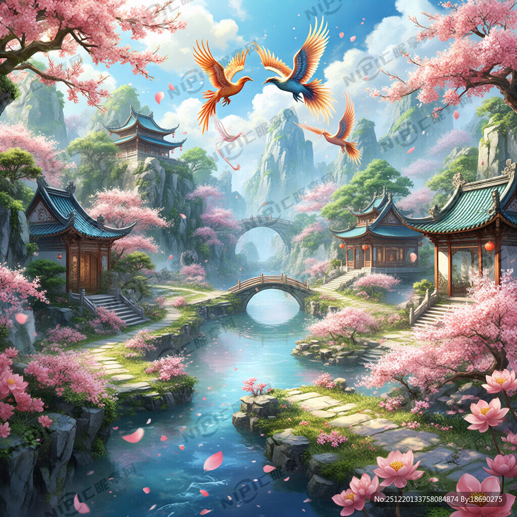 游戏梦幻唯美新中式风景 超高清