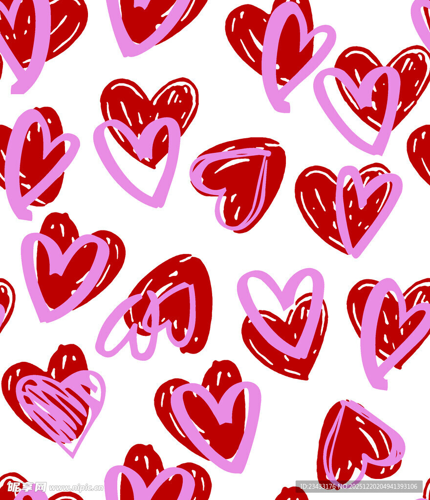 手绘爱心图案背景