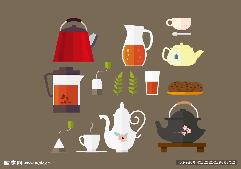 茶具与饮品插画