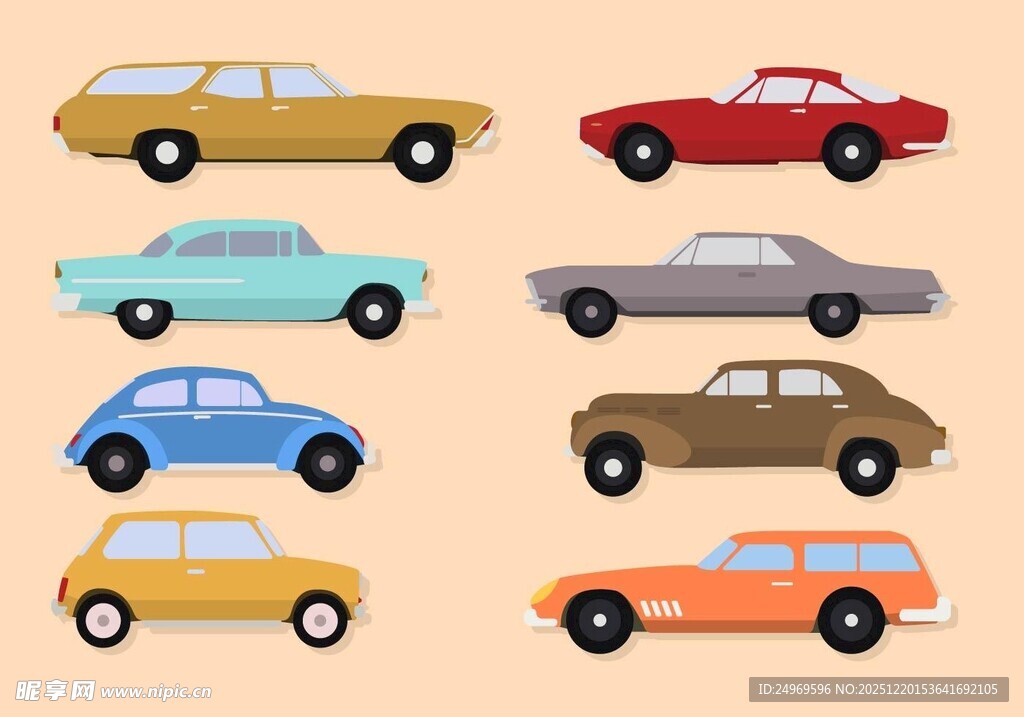 复古汽车插图